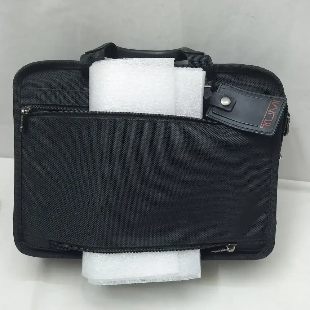 Tumi Two Way Black Nylon Expandable Organizer Business Briefcase Crossbody Bag